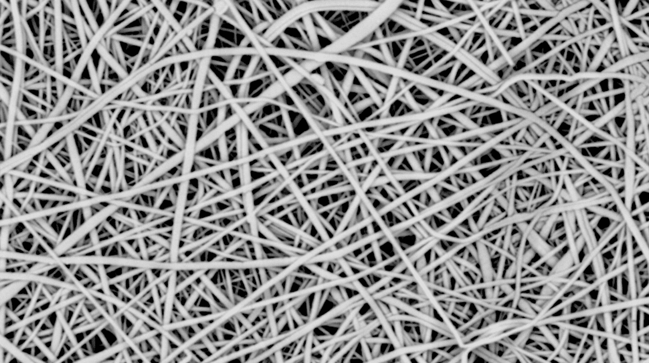 Microscopic image of nanofiber layer
